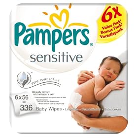 Pampers Sensitive Baby Wipes - 24 x Packs of 56 (1344 Wipes)