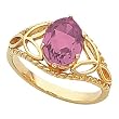14K Yellow Gold Pink Tourmaline Ring