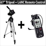 67 Inch Heavy Duty Tripod With Carrying Case + 8 Function LANC Remote Control FOR Sony Camcorders & Canon Camcorders.