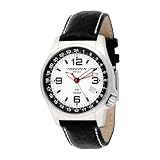 Torgoen Swiss Mens T05105 Dual Time Zone Leather Strap Watch by Torgoen