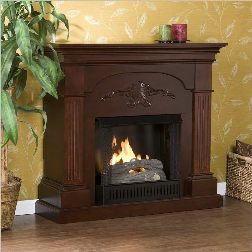 Southern Enterprises Sicilian Harvest Mahogany Gel Fuel Fireplace