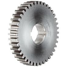 Boston Gear GA21 Plain Change Gear, 14.5 Degree Pressure Angle, 20 Pitch, 0.625" Bore, 21 Teeth, Steel