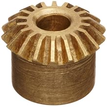 Boston Gear G Series Miter Gear, 1:1 Ratio, 20 Degree Pressure Angle, Straight Miter, Plain Bore, Brass