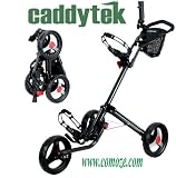 BLACK COLOR   CaddyTek Brand New 2010 Model   CaddyLite 13.5 Golf Push Cart with FREE Umbrella Holder $20 VALUE. Quad Fold Design for easy storage.