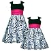 Size-2T RRE-44551F BLACK WHITE PINK ZEBRA ANIMAL PRINT MESH OVERLAY Special Occasion Wedding Flower Girl Party Dress,F744551 Rare Editions GIRLS