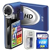 SVP T400-Blue 1280x720p True HD Camcorder with 2.4 LCD (SVP 1GB High Speed SD Memory Card & AA Rechargeable Set Included)