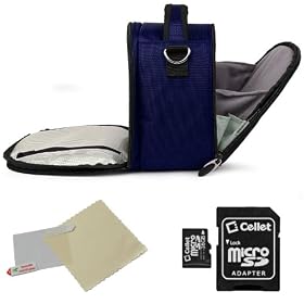 BLUE Slim Compact Protective Travel Digital Camera Carrying Case with Accessory Compartment For Canon Compact Digital Camera Fits: IXUS 210 ELPH SD3500 IS IXY 10S ( PC1467 ) / 300 HS ELPH SD4000 IS IXY 30S ( PC1473 ) / 1000 HS ELPH SD4500 IS IXY 50S / 310 HS ELPH 500 HS IXY 31S / 230 HS ELPH 310 HS 