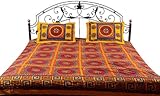 Multi-Color Kantha Stitch Bedspread with Printed Mandalas - Pure Cotton wit ....