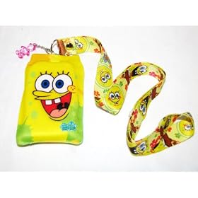 SpongeBob Face Cell Phone/ iPod Sock with Bonus Lanyard
