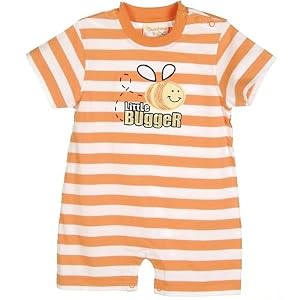 Sunshine Baby Bee Orange Stripe Romper