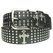 New Black Cross Studded Leather Belt L 38 40