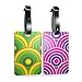 Shacke Luggage Tags with Genuine Leather Strap - Set of 2 (Bulls Eye)