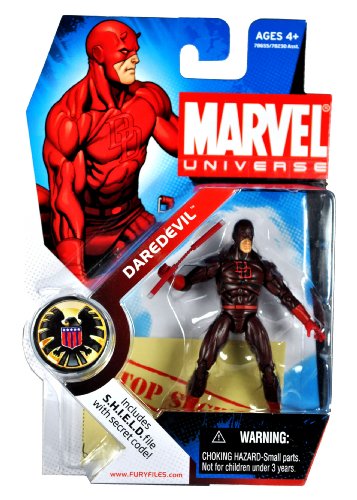  Hasbro Marvel Universe Year 2008 Series 1 Single Pack 4 Inch Tall Action Figure #08 - Variant Maroon Suit DAREDEVIL (Matthew Murdock) with Nunchakus and S.H.I.E.L.D File with Secret Code
