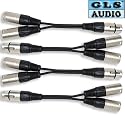 4 XLR F to Dual XLR M Y Cable Splitter GLS Audio