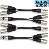 4 XLR F to Dual XLR M Y Cable Splitter GLS Audio