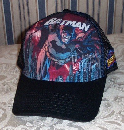  DC Comics BATMAN Dark Knight Large Print Mesh Trucker Baseball Cap HAT