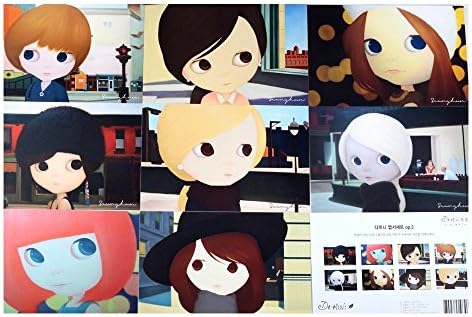 Big eyes Damini Postcards op.2, 8 Various Pretty Damini Artwork, 3 3/4"x 5 3/4",★Made in KOREA