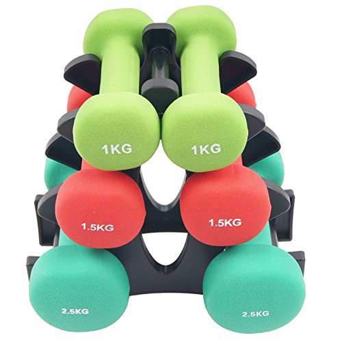 Larcolais Ladies Dumbbell Weights Set Home Gym Exercise Body Toning Fitness (10 Kilograms)