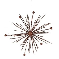9" Chocolate Brown Glitter Sparkle Starburst Snowflake Christmas Ornament