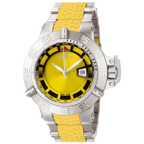 Invicta Men's 6507BYB Subaqua Noma III GMT Stainless Steel and Yellow Polyurethane Watch