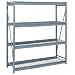 Lyon BB67435SW 4 Tier Pre-Engineered Bulk Storage Rack Starter with Waterfall Heavy Duty Wire Decking, 84" Width x 48" Depth x 96" Height, Wedgewood Blue