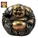 Happy Buddha Copper Buddhist Statue and a Copyrighted Tibetan Mantra Buddha Eye Magnet