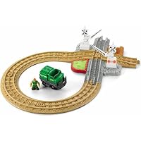 Fisher Price Geotrax Lights and Sounds Crossing Gate with extra track to make a loop helps the Lookout Team change tracks and includes a Bonus DVD