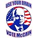 Men's T-Shirt : Use Your Brain Vote McCain - Politicial Republican Politics Election