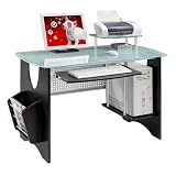 Techni Mobili Tempered Glass Computer Desk - Espresso
