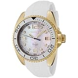 Invicta Women's 0484 Angel Collection 18k Gold-Plated White Rubber Watch
