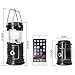 Upmall Camping Lantern,Solar Rechargeable LED Tent Light & Handheld Flashlight in the Bottom,Collapsible Portable Outdoor Survival Lamp Torch for Hiking Fishing Emergency (Black)