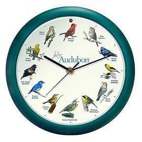 Audubon Singing Bird Clock - 8"