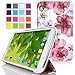 MoKo Samsung Galaxy Tab 3 8.0 Case - Ultra Slim Lightweight Smart-shell Stand Cover Case for Samsung Galaxy Tab 3 8.0 Inch SM-T3100 / SM-T3110 Android Tablet, Floral PURPLE (with Smart Auto Wake / Sleep Feature. WILL NOT Fit Samsung Galaxy Tab 4 8.0)