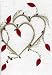 Valentine's Day Wedding Anniversary Greeting Card - Heart - Handmade Greeting Card with Real Pressed Flower Petals Etc.