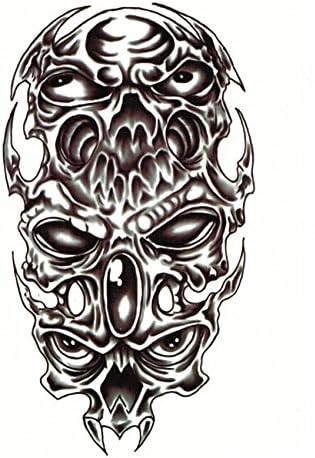 BTArtbox Big Pattern Style 6 inch X 8 inch Skull Body Art Stickers High Quality Removable Easy to Use Waterproof Long Duration Flash Personalized Temporary Tattoo - One Sheet(#2)