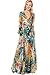 ACEVOG Women Summer Tropical Flower Printed Chiffon Long Sleeve Beach Dress