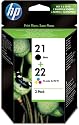 HP 21/22 Combo Pack - Print cartridge - 1 x black, colour (cyan, magenta, yellow)