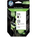HP 21/22 Combo Pack - Print cartridge - 1 x black, colour (cyan, magenta, yellow)