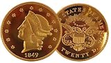 1849 $20 Liberty Double Eagle Gold BU Replica Coin