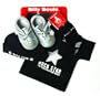 Silly Souls Rock Star 4-Piece Baby Gift Set, Black, 0-3 Months