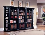 Black Cherry Glass Door Bookcase Wine Center