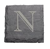 Review J.K. Adams Company VSC-4SQ-N / JK Adams Set of Four 4-Inch Square Monogrammed Slate Coasters, N