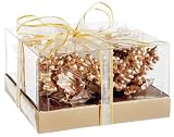Gold Berry/Holly Christmas Centerpiece with Glass Candle Holder #XAC710-GO