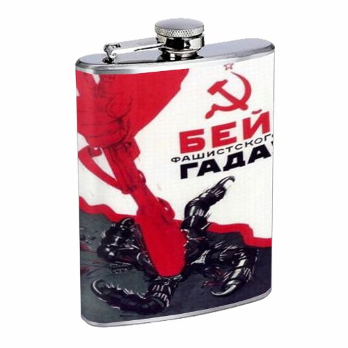 Smash Vile Fascist Russian Wwii 8OZ Stainless Steel Flask D-166