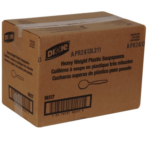 Dixie TH517 Heavy Weight Polystyrene Teaspoon, 6" Length, Black (Case of 1,000)
Dixie TH517 Heavy Weight Polystyrene Teaspoon, 6" Length, Black (Case of 1,000)