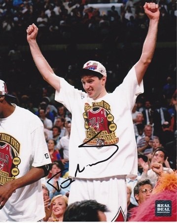 Toni Kukoc Autographed/Hand Signed Chicago Bulls 8x10 Championship Photo