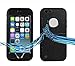 Caka 6S Plus Waterproof Case, 6 Plus Case, Full-Body Underwater Shockproof Dirtproof Durable Full Sealed Protection Case Cover with Kickstand for 6S 6 Plus 5.5 Inch Case (Black)