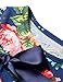 NNJXD Girl Tulle Long Sleeve Printed Bowknot Formal Casual Dress Size 4-5 Years Blue