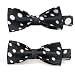 Pair of Bow Hair Pins in Black and White Polka Dots Fabric
