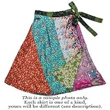 Reversible short silk sari wrap skirt by Jedzebel DN19